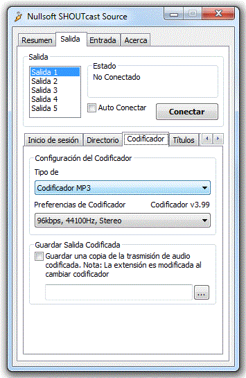 Configuración de decodificador DSP